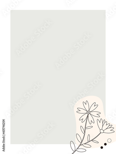 Minimalist line flower bundle card design.  