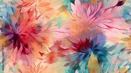 Seamless Watercolor Art Background. Digital Generated Wallpaper