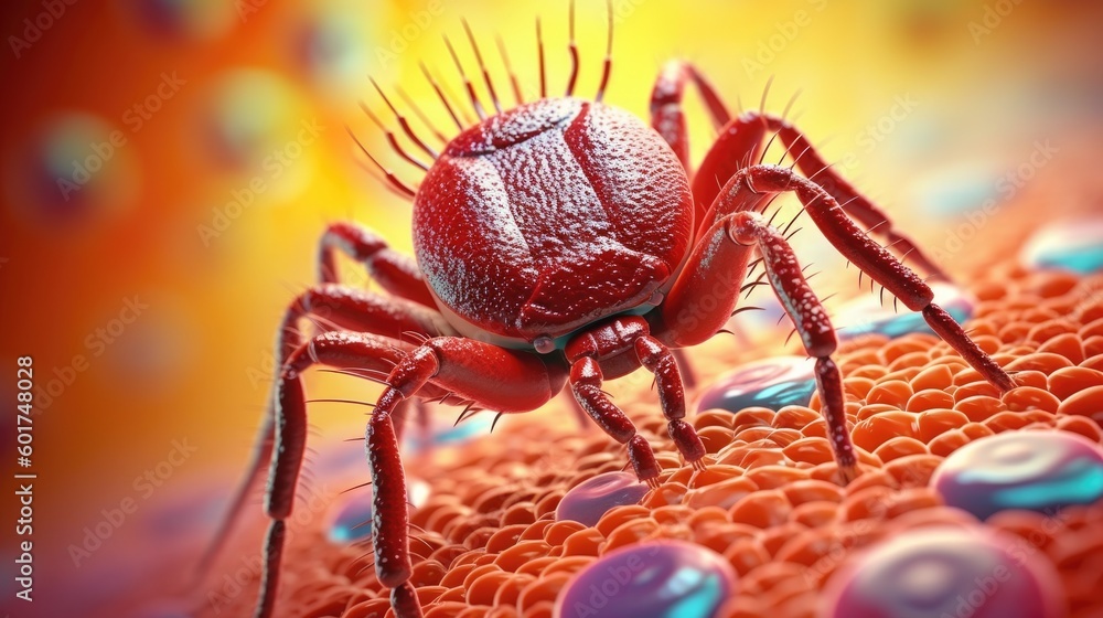 Fototapeta premium Encephalitis tick. Generative AI