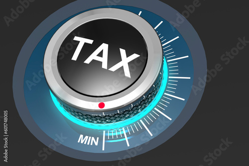 Plakat Tax knob points to minimum