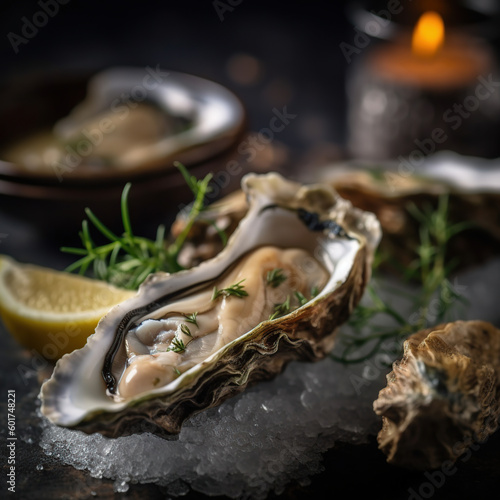 oysters with lemon