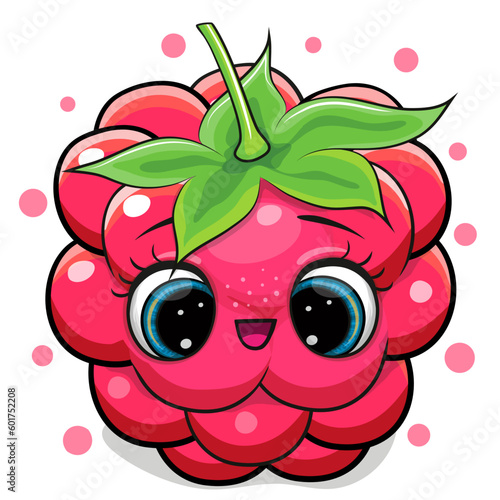 Сartoon raspberry with big eyes