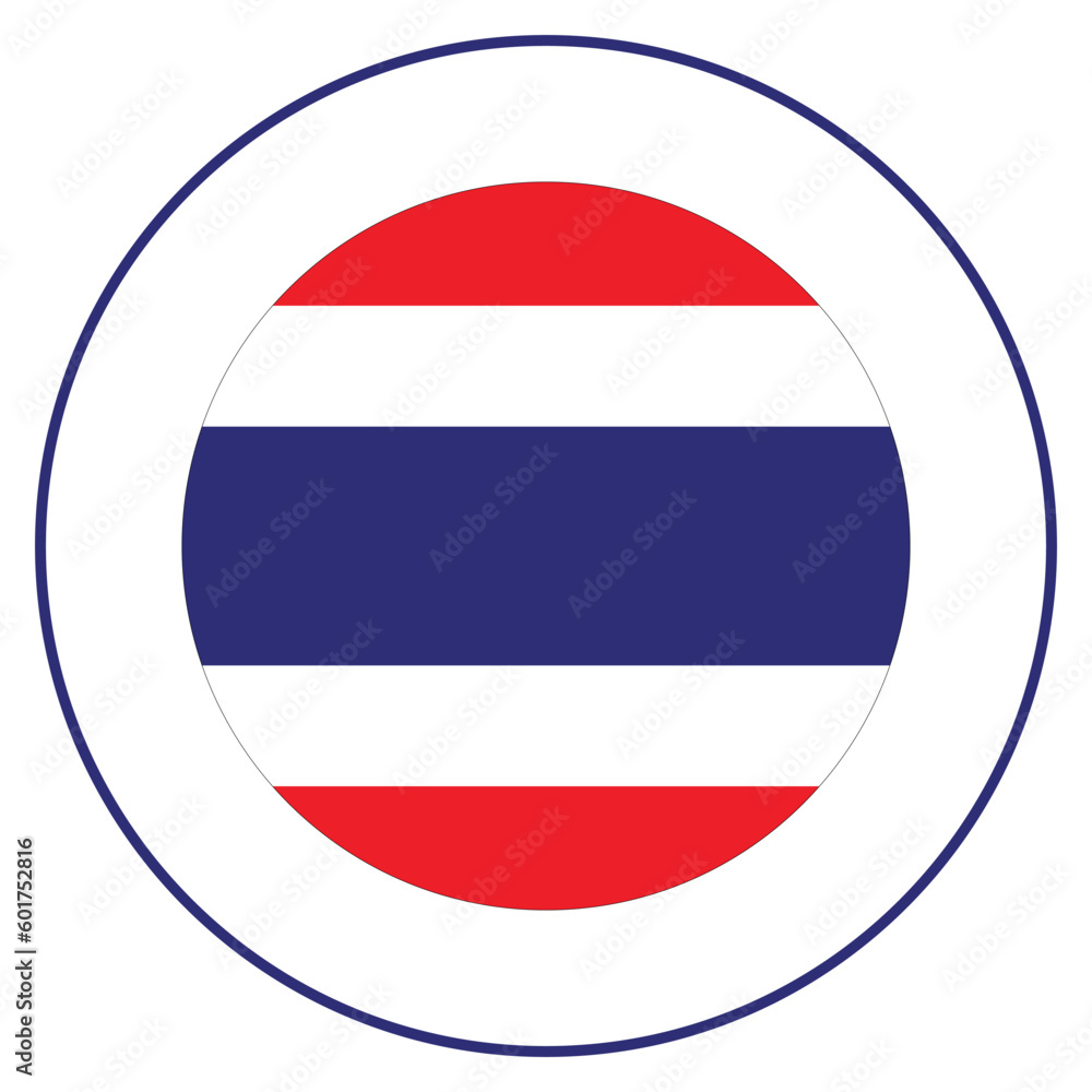 Flag of Thailand in circle. Round Thai flag Flag of Thailand in circle. Round Thai flag