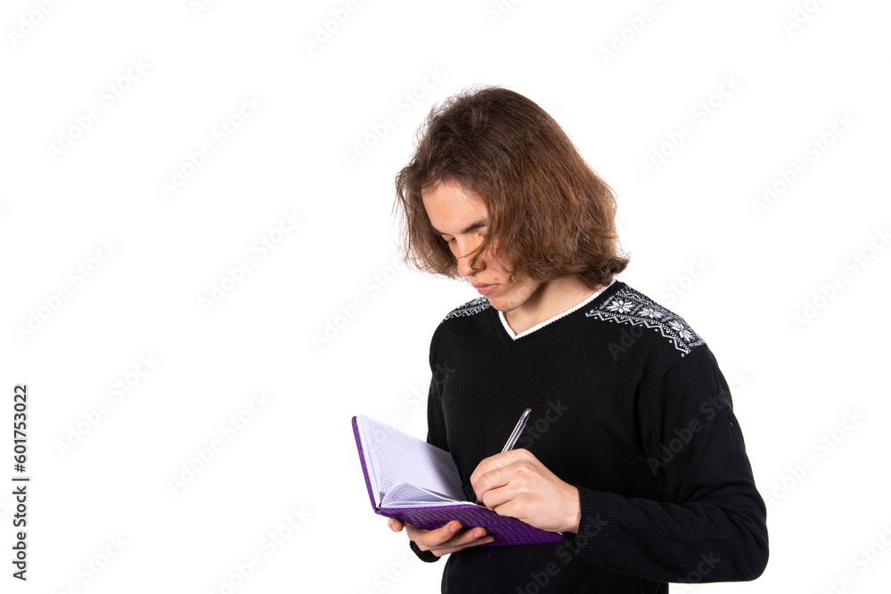 Young attractive student posing in the studio. Young attractive student posing in the studio.