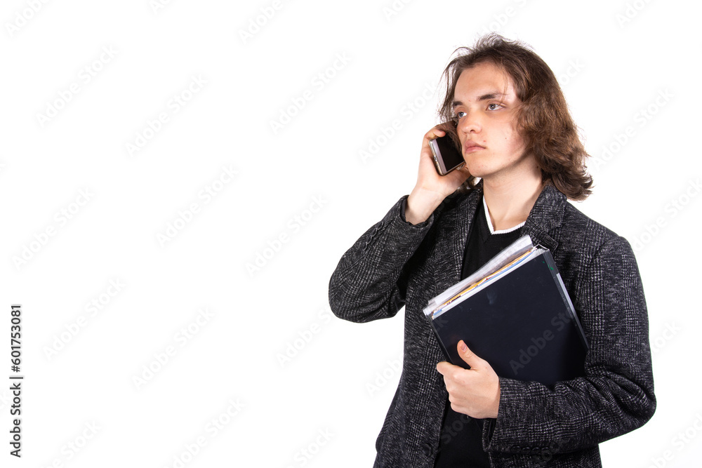 Young attractive student posing in the studio. Young attractive student posing in the studio.