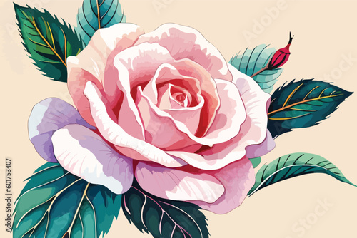 Rose Flower Watercolor floral art