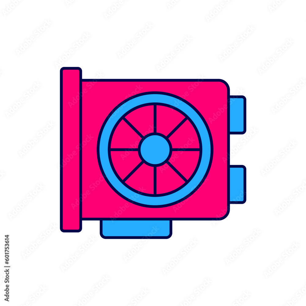 Filled outline Video graphic card icon isolated on white background. Vector Filled outline Video graphic card icon isolated on white background. Vector