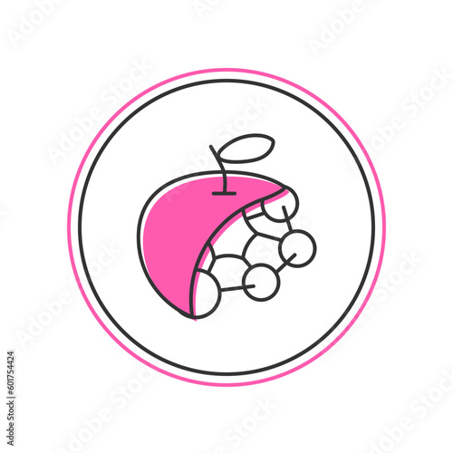 Filled outline Biological structure icon isolated on white background. Genetically modified organism and food. Vector