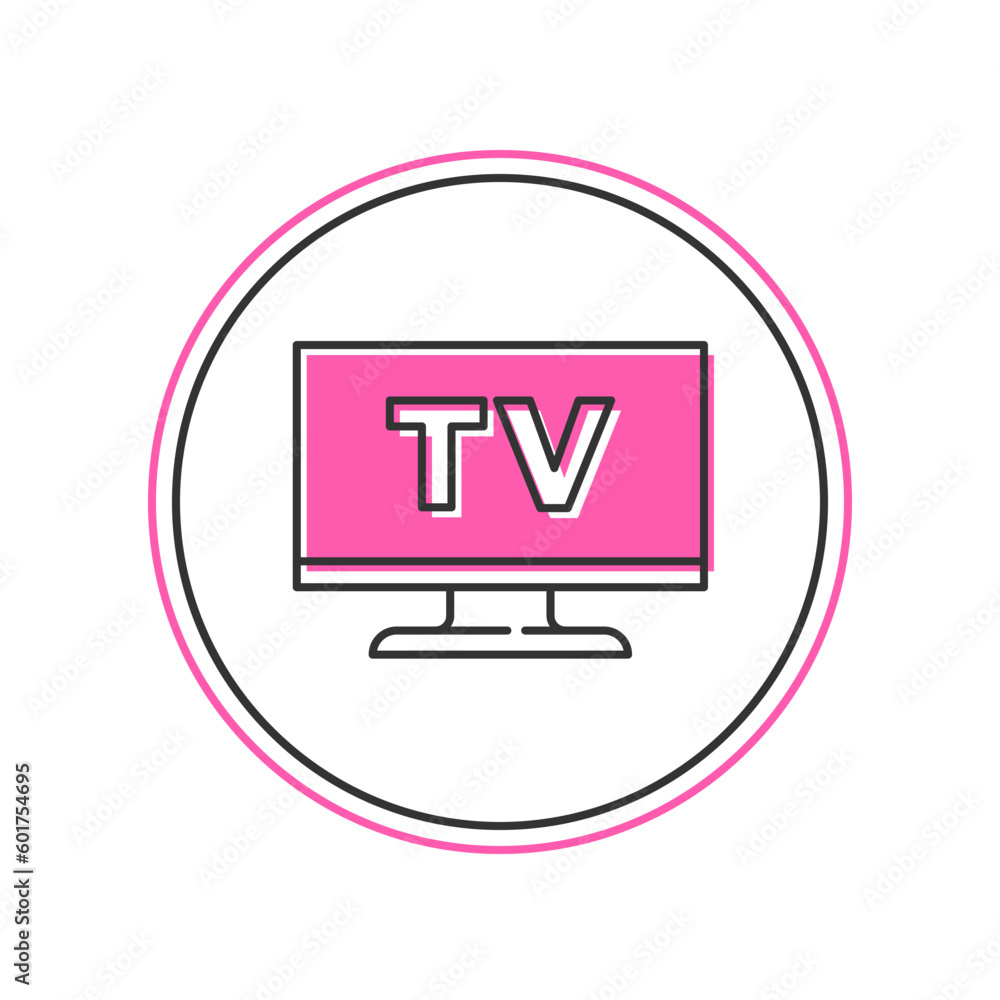 Filled outline Smart Tv icon isolated on white background. Television sign. Vector Filled outline Smart Tv icon isolated on white background. Television sign. Vector
