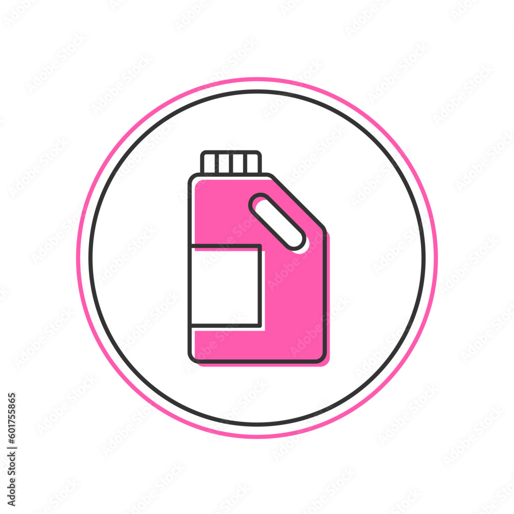 Filled outline Plastic bottle for laundry detergent, bleach, dishwashing liquid or another cleaning agent icon isolated on white background. Vector Filled outline Plastic bottle for laundry detergent, bleach, dishwashing liquid or another cleaning agent icon isolated on white background. Vector