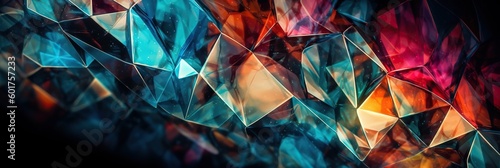A macro image of a crystalline structure, showcasing its complex, geometric patterns and vibrant colors, concept of Crystallography, created with Generative AI technology