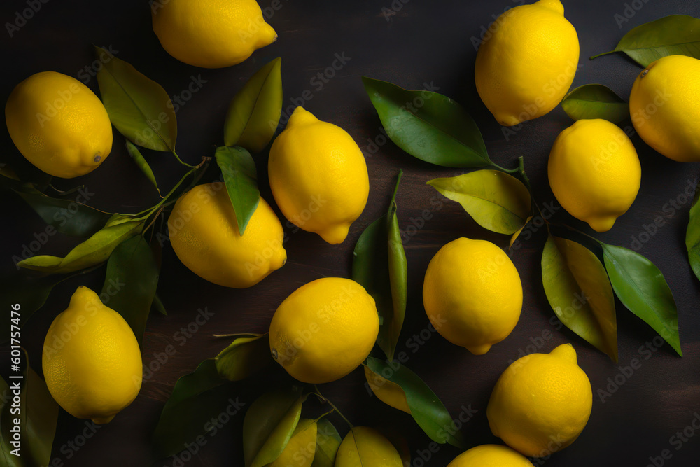 a bunch of lemons on a background
