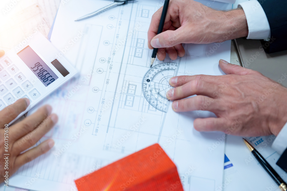 engineer working in office with blueprints, inspection in workplace for architectural plan, construction project ,Business construction engineer working in office with blueprints, inspection in workplace for architectural plan, construction project ,Business construction