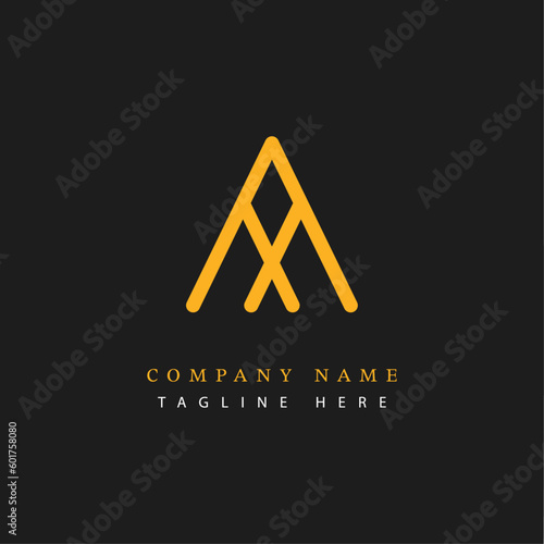 Letter AX logotype Monoline style, simple and elegant AX logo - Vector