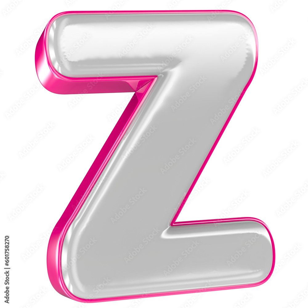 Pink Z Letter 3D Render Pink Z Letter 3D Render