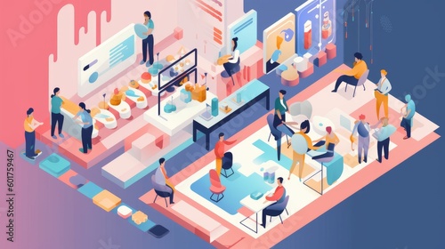Flat Design Illustration for a Tech Company