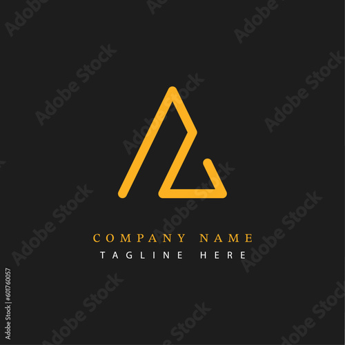 Letter AZ logotype Monoline style, simple and elegant AZ logo - Vector