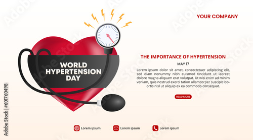 World hypertension day background with sphygmomanometer