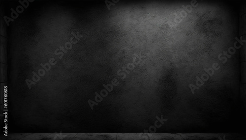 Black wall texture rough background dark concrete - Generative Ai