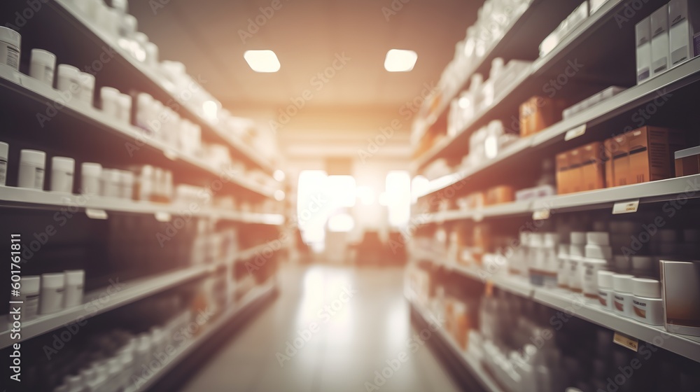 Drugstore background defocus blurred