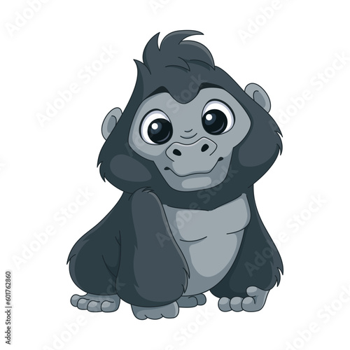 Cute gorilla cartoon vector illustration © platinka