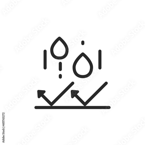 Waterproof Coating or Cover Icon. Outline Editable Symbol of Rainproof or Water Resistance, Vector Design.