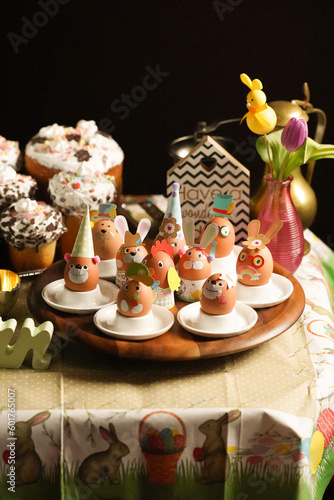 Wallpaper Mural Easter decorations and sweets on the table. Torontodigital.ca