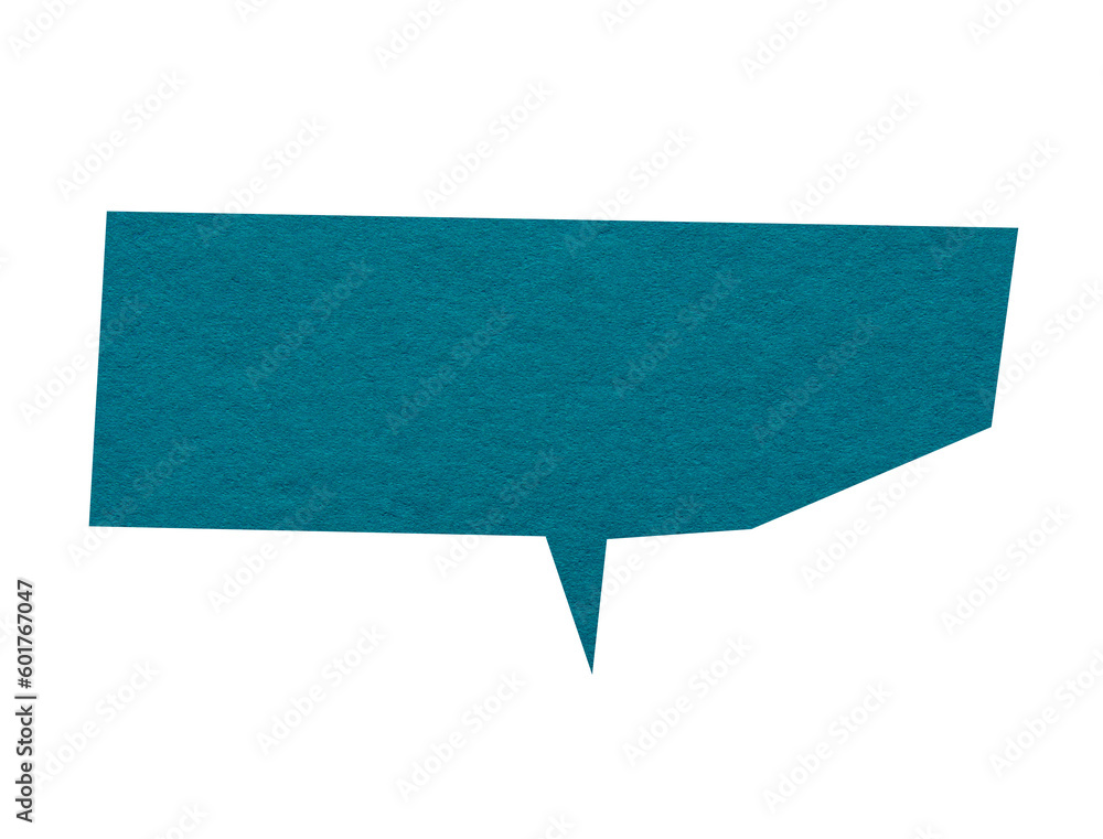 Blue paper speech bubble on transparent background Blue paper speech bubble on transparent background