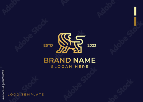 Royal Lion King luxury logo design inspiration with monogram style