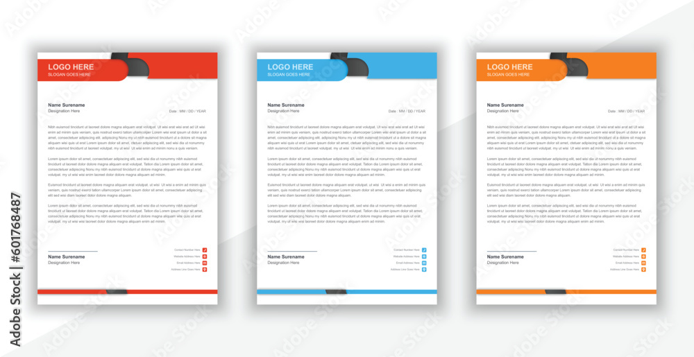 Creative letterhead template for your professional business.