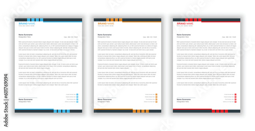 Corporate business letterhead vector template.