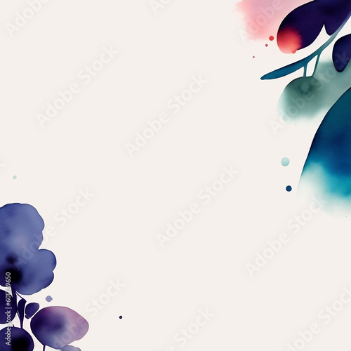 background flower leaf frame watercolor photo