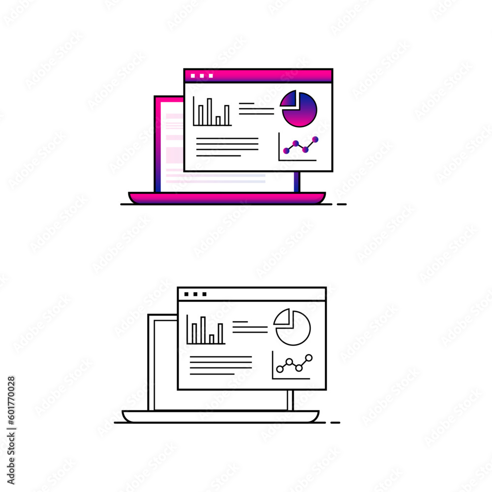 Analytics and Dashboard Icon: Tracking and Reporting Data. Professional Outline Style vector Icon Illustration. Editable Stroke. Analytics and Dashboard Icon: Tracking and Reporting Data. Professional Outline Style vector Icon Illustration. Editable Stroke.