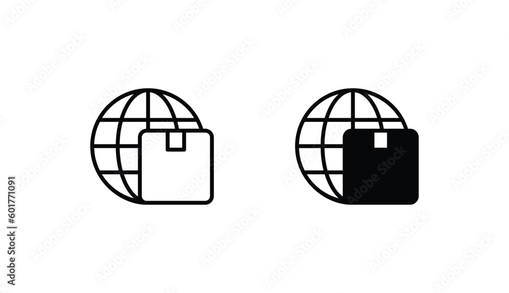 Global Delivery icon design with white background stock illustration Global Delivery icon design with white background stock illustration