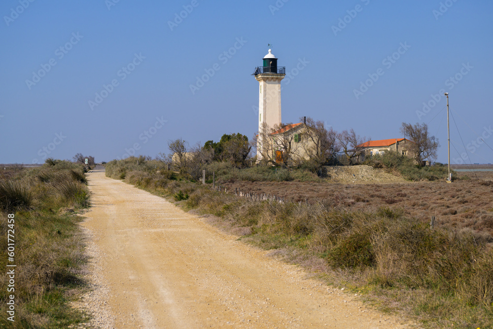 The Lighthouse Gacholle in Camargue on a sunny day in springtime The Lighthouse Gacholle in Camargue on a sunny day in springtime