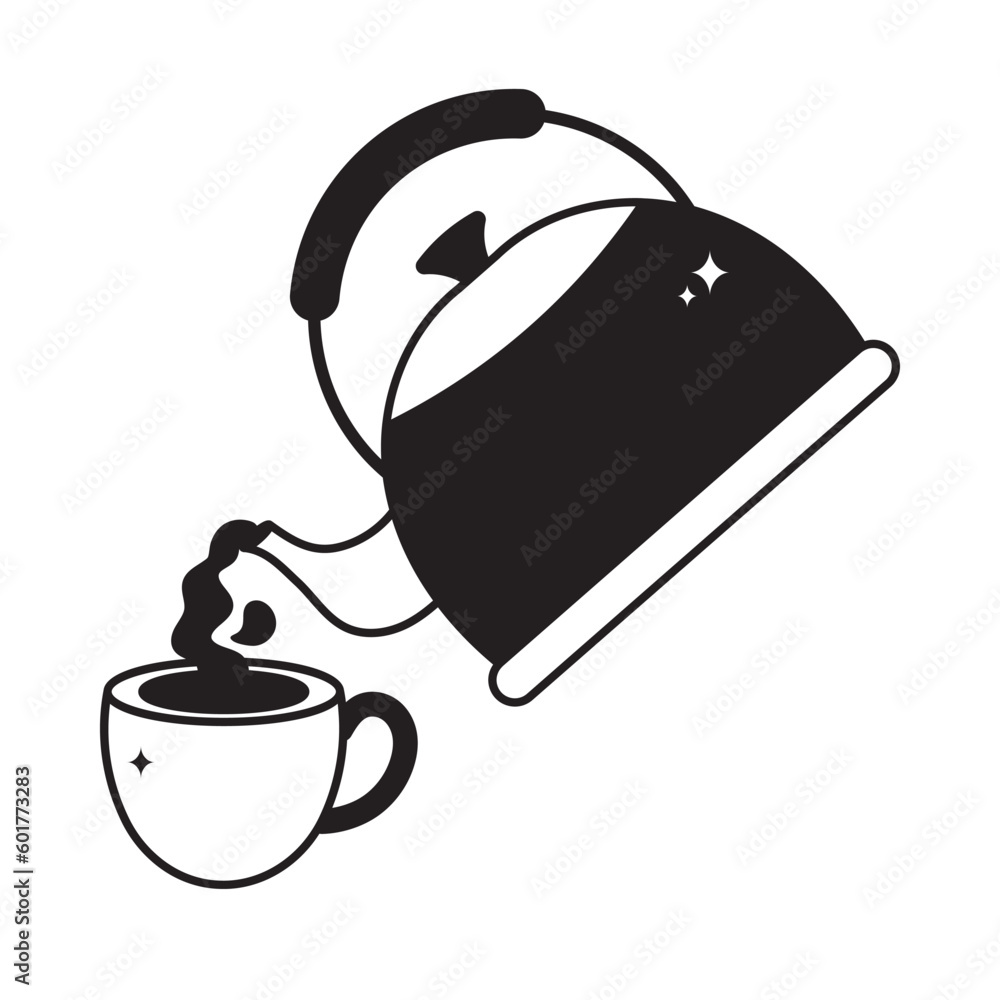 Teapot doodle vector outline icon. EPS 10 file Teapot doodle vector outline icon. EPS 10 file