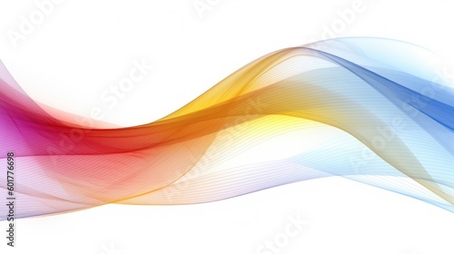 Multicolored abstract with smooth shining lines on isolated white background - Generated by Generative AI