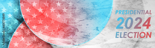 Concept USA flag abstract grunge circles background. US Presidential Election. American vector design
