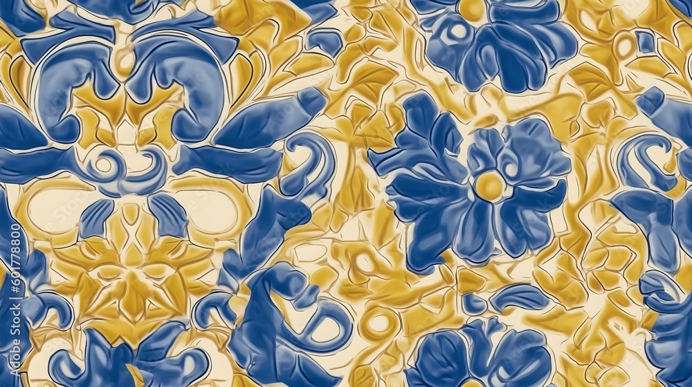 Flat decorated Italian majolica tiles design Flat decorated Italian majolica tiles design