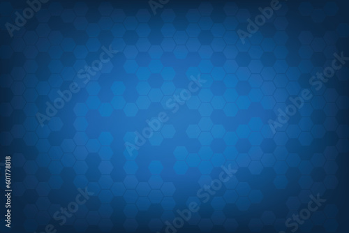 Blue Hex and technology of chemistry. Blue template with blank space for design. Abstract hex with free space.