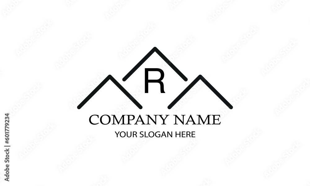 Simple linear logo with initial letter R. Suitable for branding, advertising, real estate, construction, business, business card, etc. Simple linear logo with initial letter R. Suitable for branding, advertising, real estate, construction, business, business card, etc.