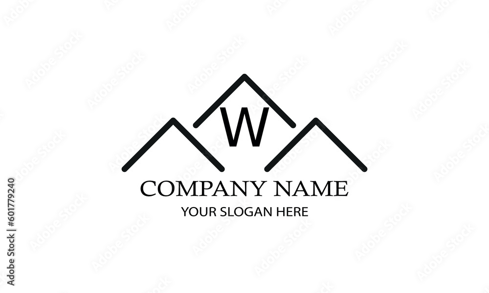 Simple linear logo with initial letter W. Suitable for branding, advertising, real estate, construction, business, business card, etc. Simple linear logo with initial letter W. Suitable for branding, advertising, real estate, construction, business, business card, etc.