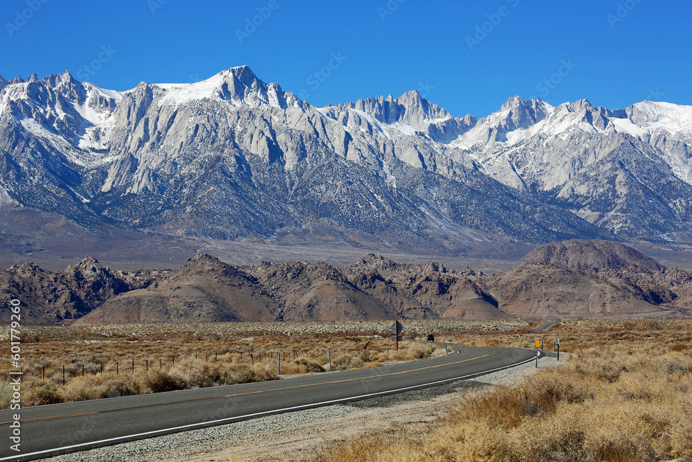 The road in Owens Valley - California The road in Owens Valley - California