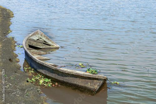 old boat on the river, A Sinking Boat