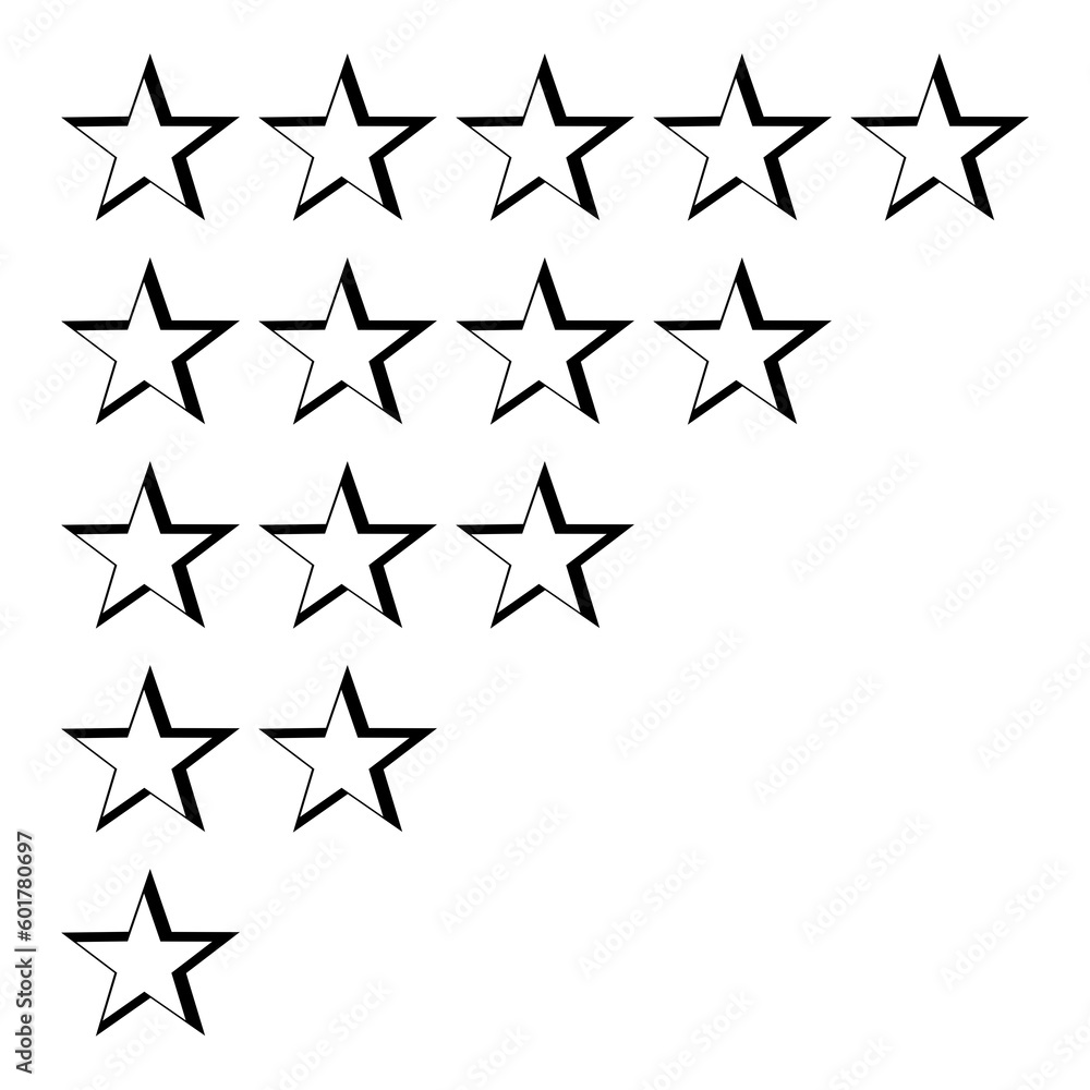 Rating stars icon isolated on white background Rating stars icon isolated on white background