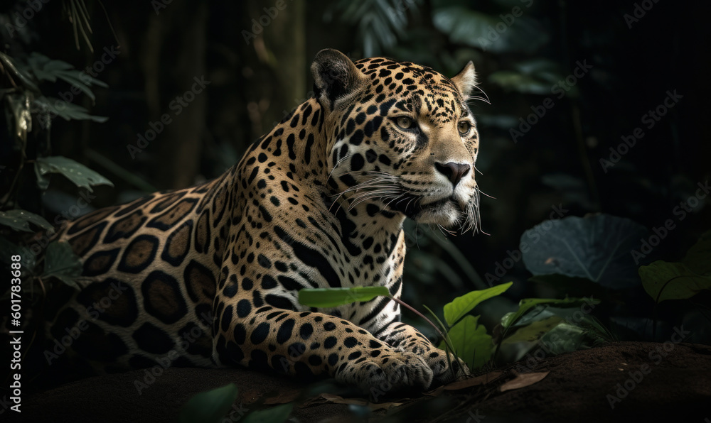 photo of jaguar in its natural habitat. Generative AI photo of jaguar in its natural habitat. Generative AI