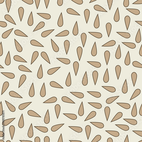 geometric vector water drop pattern.simple creative for cream background Brown water drop outline pattern design.