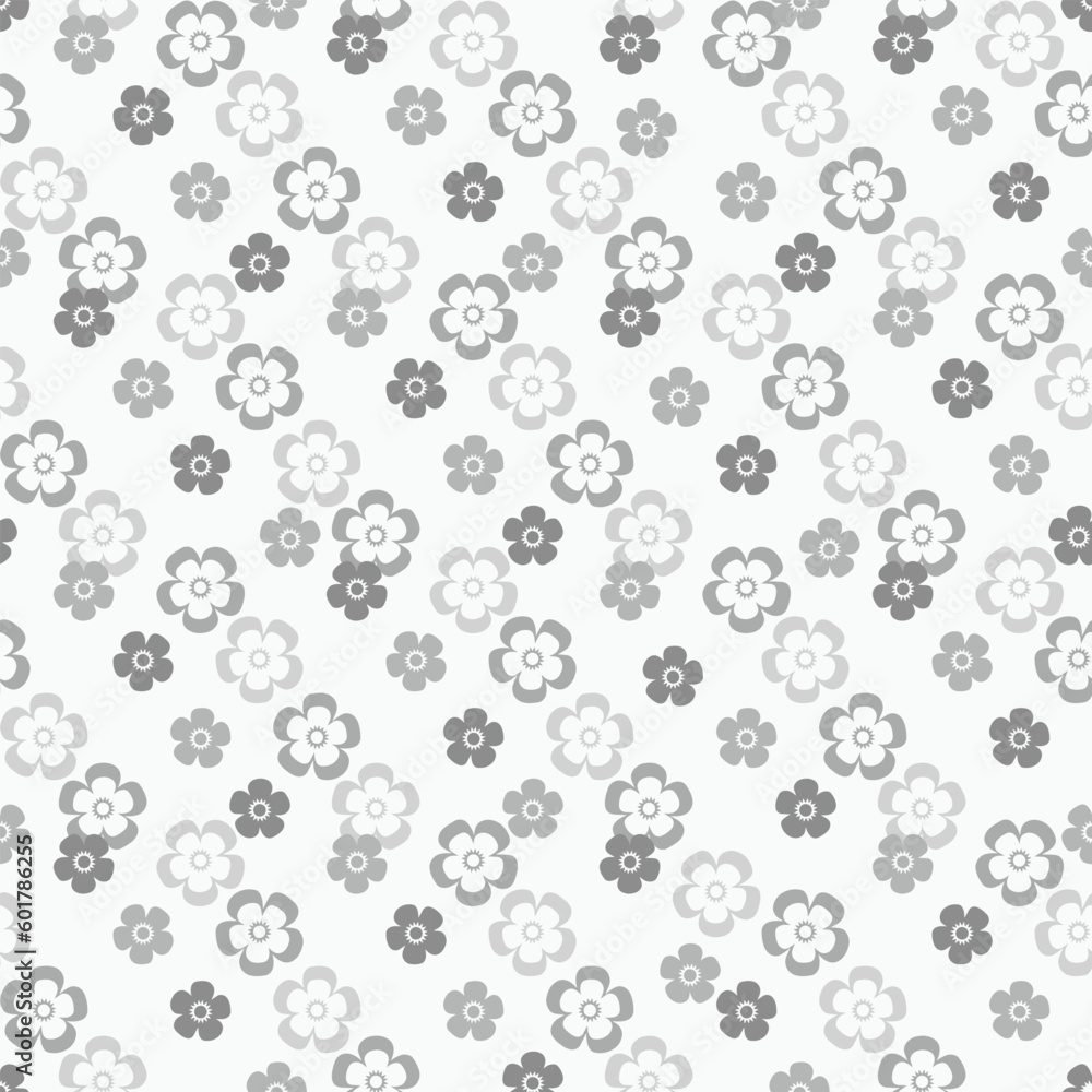 Seamless creative Simple flower pattern vector design.simple cross gray flowers with light white background geometrical pattern.textiles,tiles,mosaic,creative Textile cross pattern design.