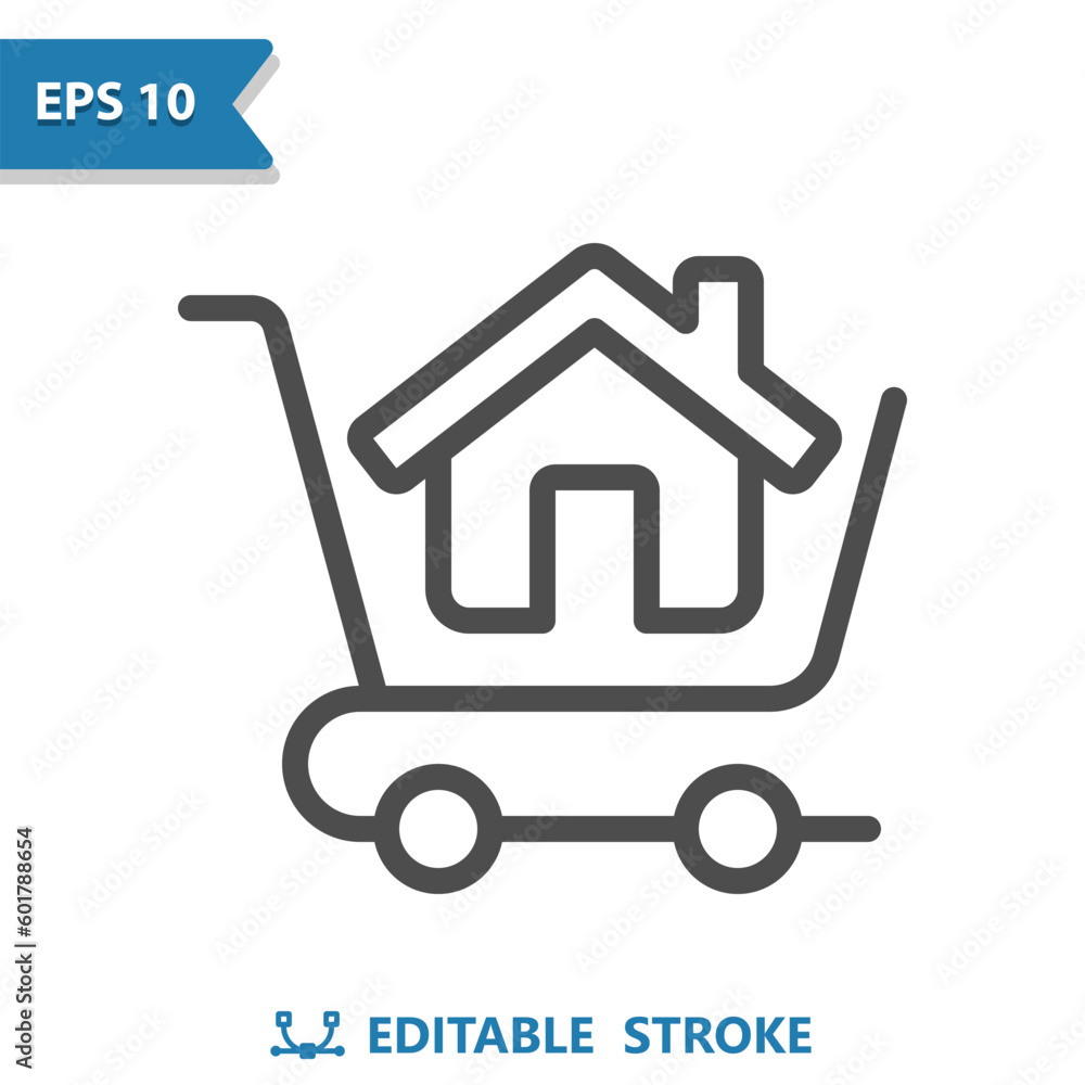 Real Estate Icon. House, Home, Shopping Cart, Buy, Buying Real Estate Icon. House, Home, Shopping Cart, Buy, Buying