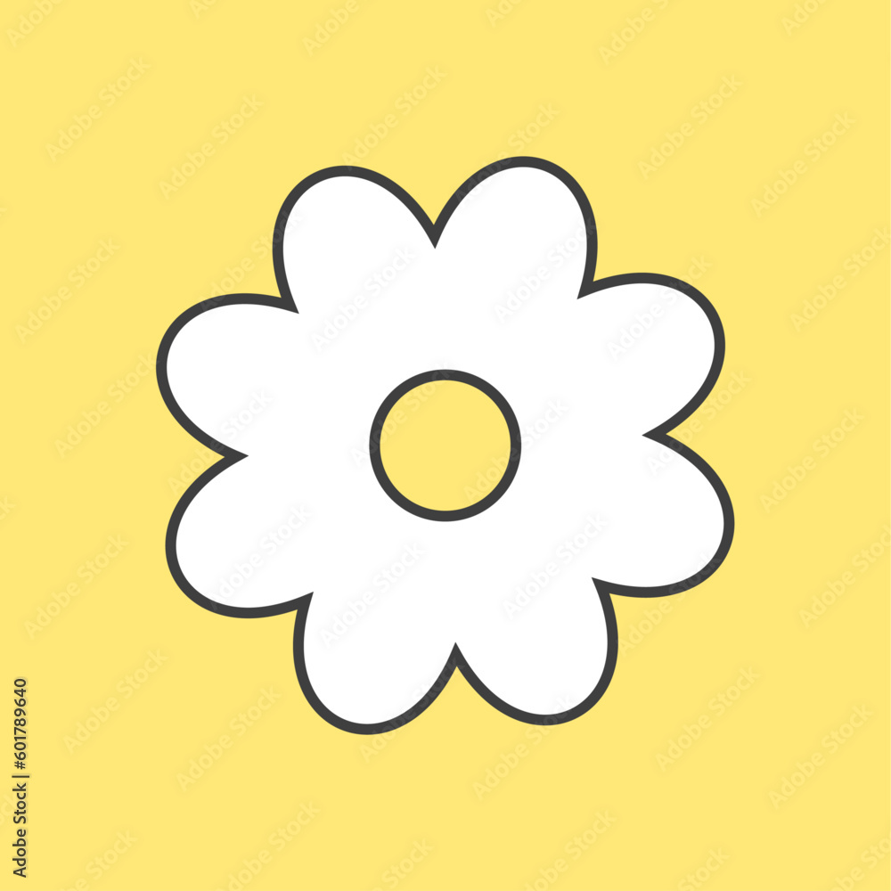 Daisy flower simple element icon illustraton Daisy flower simple element icon illustraton